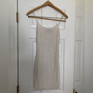 Sparkly pearl mini dress